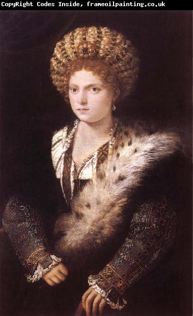 TIZIANO Vecellio Portrat of Isabella d Este